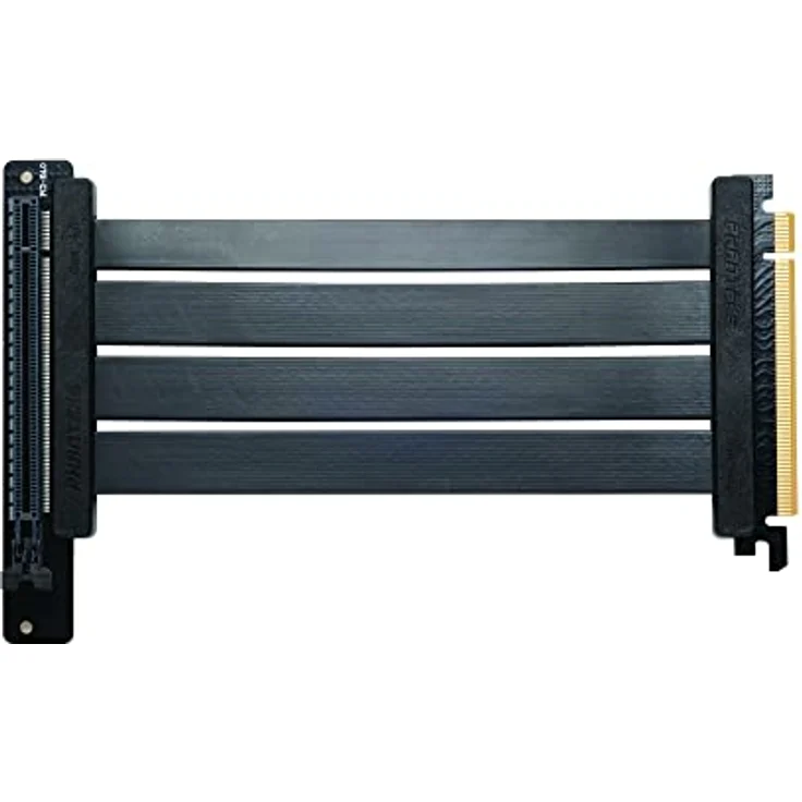 Phanteks (PH-CBRS4.0_FL22 220 mm Flat Line PCI-E Gen4.0 x16 Rise Kabel, 90 Grad Adapter, schwarz – Bild 1