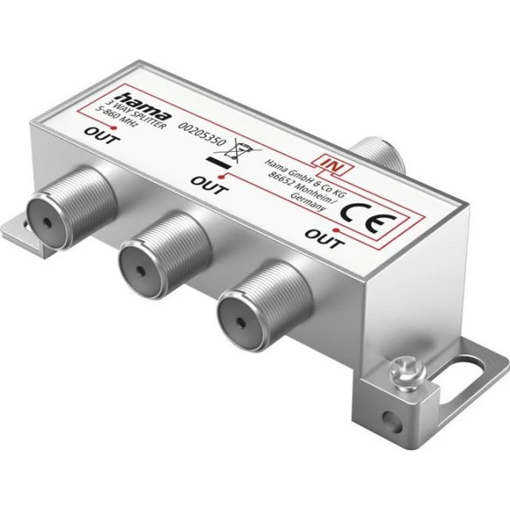 Hama SAT-Multischalter Breitband-Kabelverteiler 3-fach, voll geschirmt, Metallgehäuse für optimale Signalverteilung