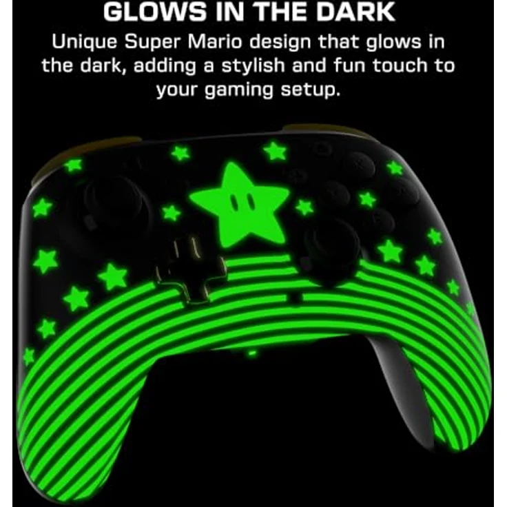 Turtle Beach Rematch Wireless Controller: Super Mario Star - Leuchtet im Dunkeln, Aufladbare Batterie, Offiziell Lizenziert für Nintendo Switch, Lite und OLED – Bild 2