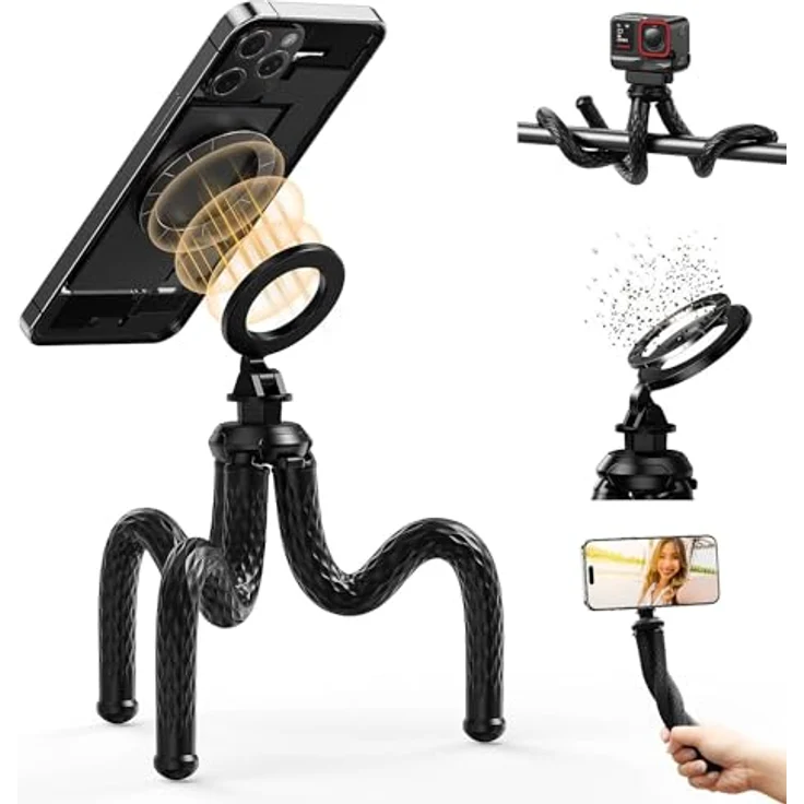 Telesin Flexibel Statief (3-Poot) Magnetisch, kompatibel mit Apple iPhone 12/13/14/15 Serien – Bild 1