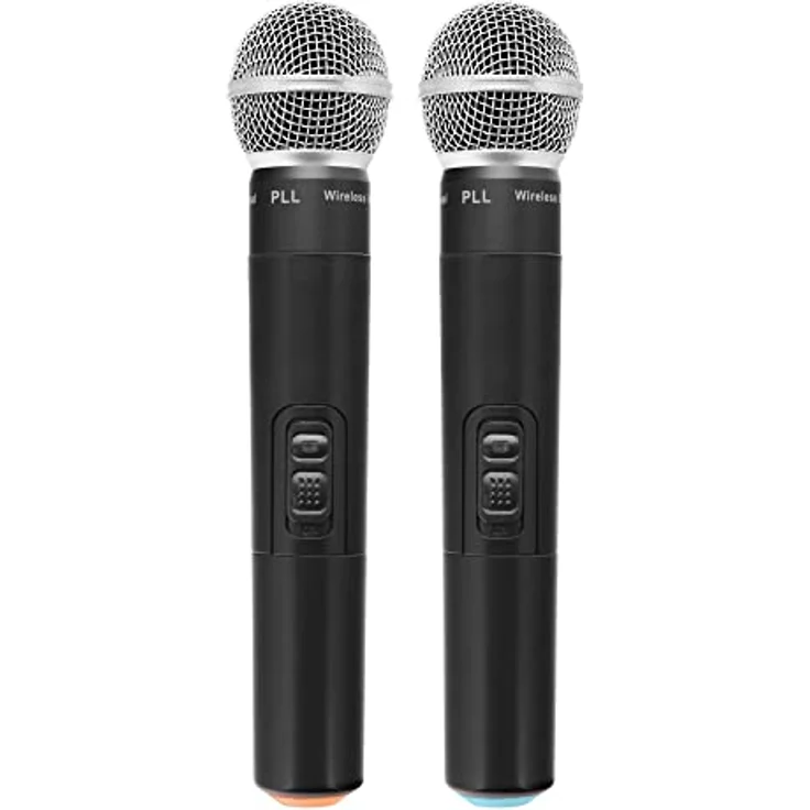 McGrey UHF-2V Dual Funk Mikrofon Set mit 50m Reichweite (Wireless Komplettset mit 2 x Handmikrofon, Betriebsdauer ca. 8 Stunden, 6,3mm Klinke Ausgang) schwarz – Bild 5