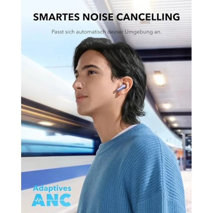 soundcore P40i by Anker, Wireless Earbuds mit Noise Cancelling, 60h Spielzeit, IPX5, kabelloses Aufladen, Bluetooth 5.3, Schwarz – Bild 3