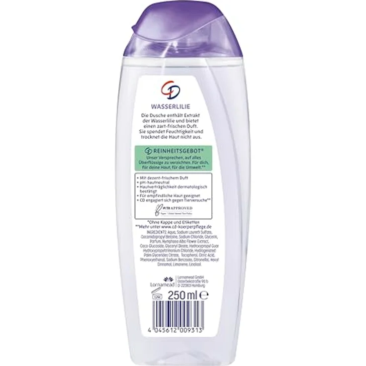CD Dusche 'Wasserlilie', 250 ml, feuchtigkeitsspendendes Duschgel für empfindliche Haut, vegan – Bild 2