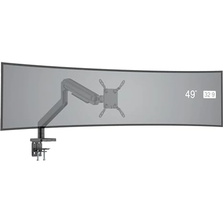 Manhattan Tischhalterung mit mechanischer Feder für 1x Monitor, Neigbar, Schwenkbar, Höhenverstellbar, 360° Drehung, VESA-Kompatibilität, Aluminiumkonstruktion, Kabelmanagement – Bild 2