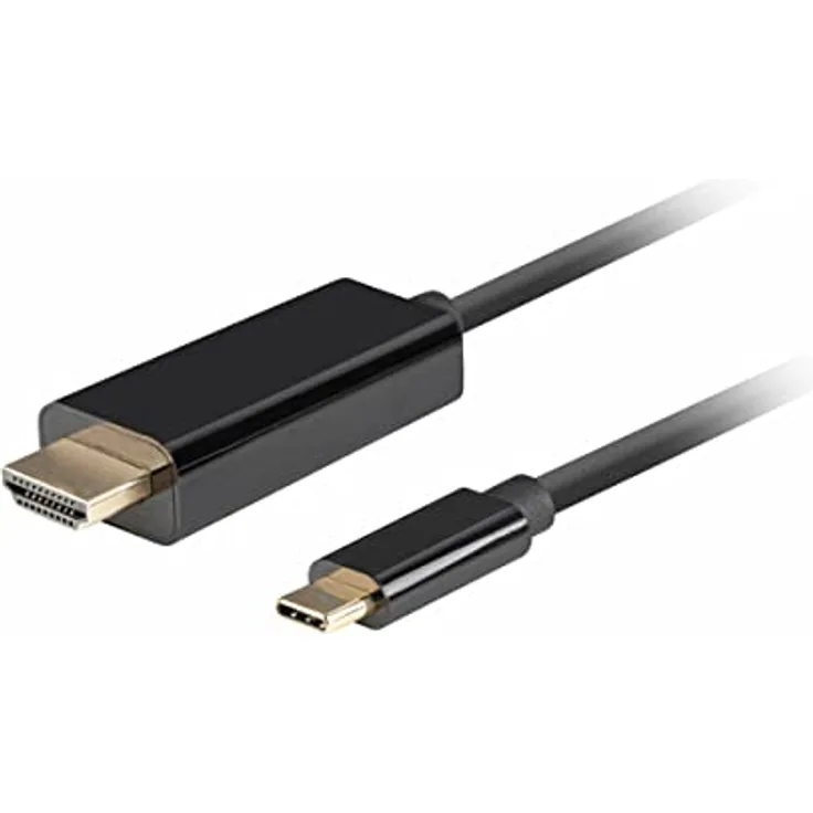 USB-C auf HDMI LANBERG Stecker/Stecker, 4K, 60Hz, 0,5 m, Schwarz