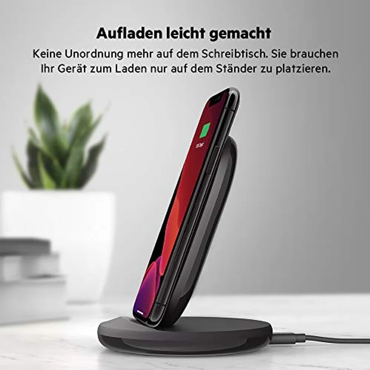 Belkin 15 W Wireless Charging Stand inkl. Netzteil, schwarz – Bild 3