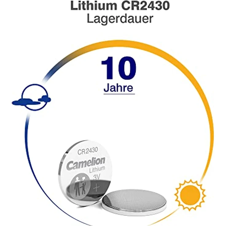 Camelion 13005430 Lithium Knopfzelle CR2430 ,5er-Pack, silber – Bild 6
