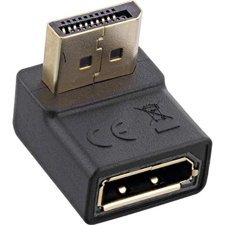 InLine® DisplayPort Adapter, DisplayPort Stecker/Buchse, nach unten gewinkelt, 17199U – Bild 1