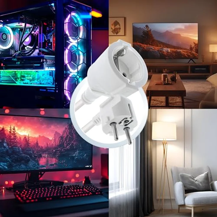 InLine Verlängerungskabel, gewinkelter Schutzkontaktstecker und Buchse, 15m, weiß, GS-geprüft, H05VV-F – Bild 3