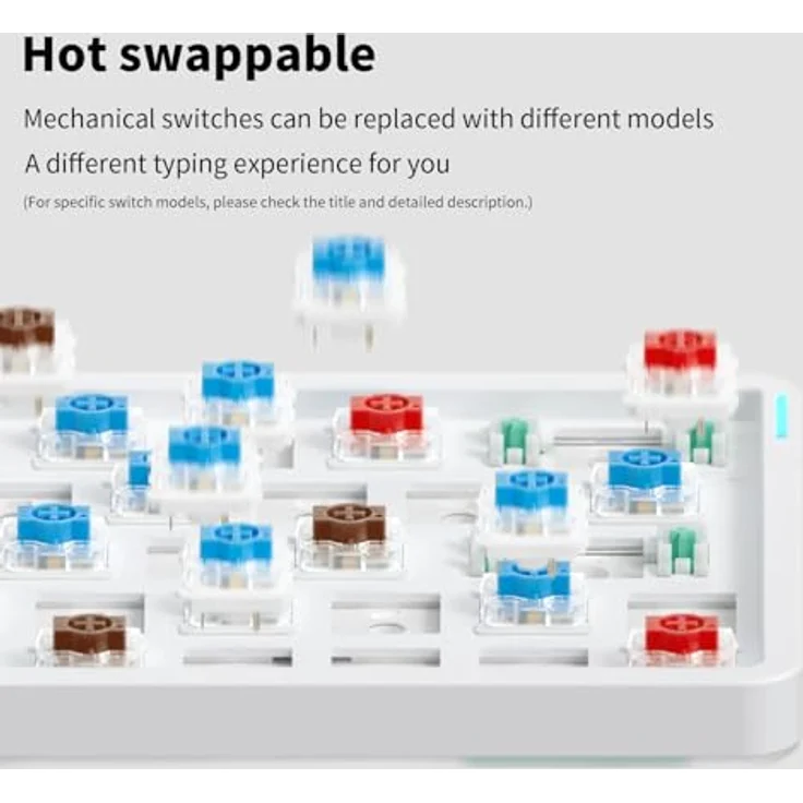 nuphy Air60 V2 Tragbar Mechanische kabellose Mini-Tastatur mit Beleuchtung, Unterstützung QMK/VIA, Bluetooth 5.1/2.4GHz/(USB-C), Schwarz Gateron Red Switch – Bild 5