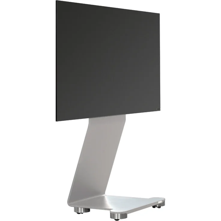 Wissmann Designer TV-Halter swing art 120-ST, Standversion mit unsichtbaren Rollen für TV 40“-65“, silber