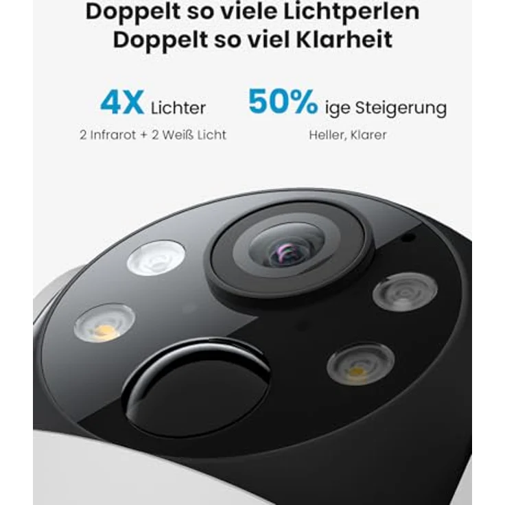 ieGeek 2K 3MP Solar Überwachungskamera Aussen, 360° PTZ Kamera mit PIR Bewegungsmelder, Farb-Nachtsicht, 2-Wege-Audio, IP65, Kabellos, Akku, 2.4GHz – Bild 2