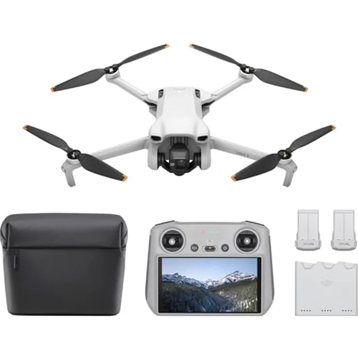 DJI Mini 3 Fly More Combo (DJI RC) - Leichte und faltbare Mini-Kameradrohne mit 4K HDR-Video, 38 min Flugzeit, echten vertikalen Aufnahmen und intelligenten Funktionen, C0 - Preisvergleich – Bild 1