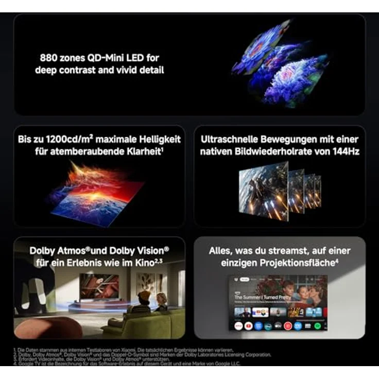 Xiaomi 98 Zoll Mini LED 4K UHD Fernseher TV S 2026, Google TV, 144 Hz Bildwiederholrate – Bild 2