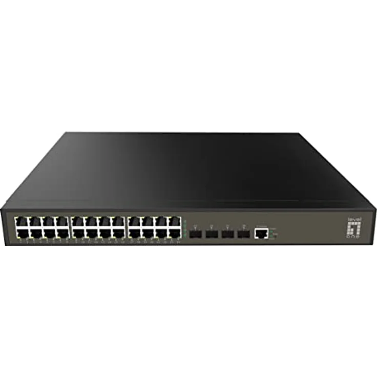 LevelOne GEL-2871 28-Port L2 Plus Managed Gigabit Switch, 24 x Gigabit RJ45, 4 x Gigabit SFP – Bild 2