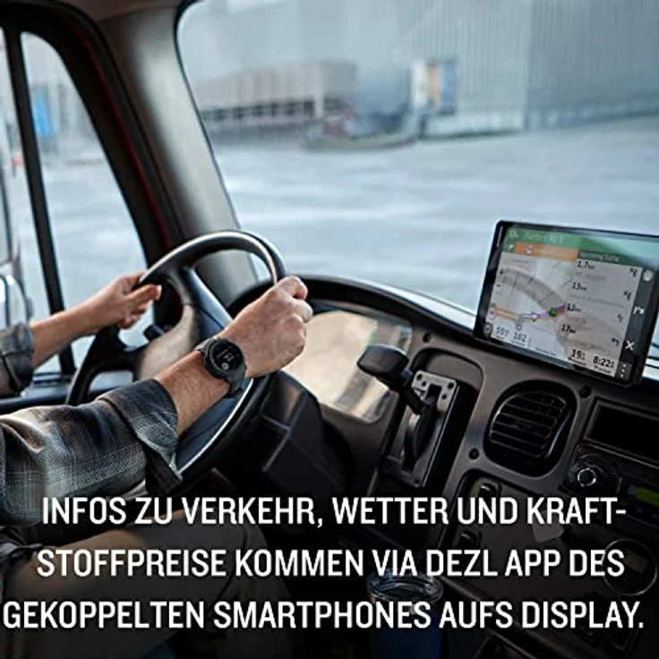 Garmin dēzl LGV 810 EU, LKW-Navigationsgerät mit 8" Farbdisplay, vorinstallierten EU Karten für 46 Länder, fahrzeugspezifischem Routing, Echtzeitdiensten und Satellitenbildern – Bild 4