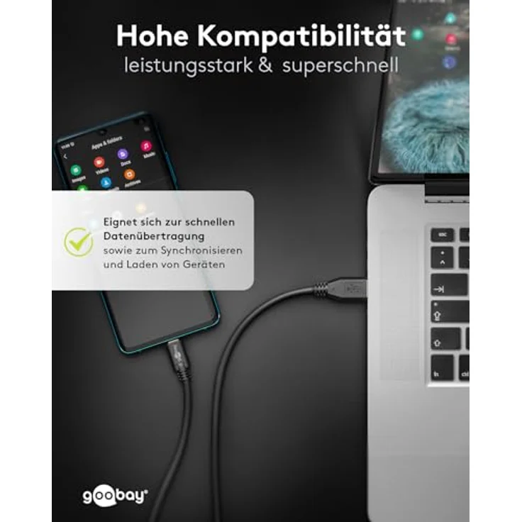 Goobay USB 2.0 Kabel USB-C auf USB A, schwarz, 1.8 m - geeignet für Geräte mit USB-C Anschluss (55468) – Bild 6