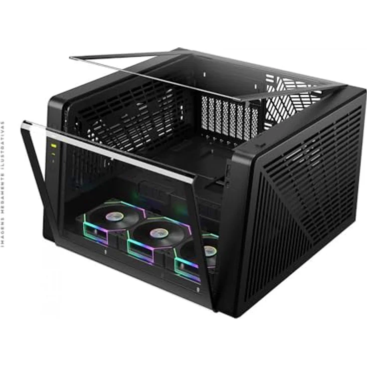 Gamdias NESO P1 PRO GAMING Fulltower Gehäuse, E-ATX, Schwarz mit optimierter Kühlung und RGB-Beleuchtung – Bild 7