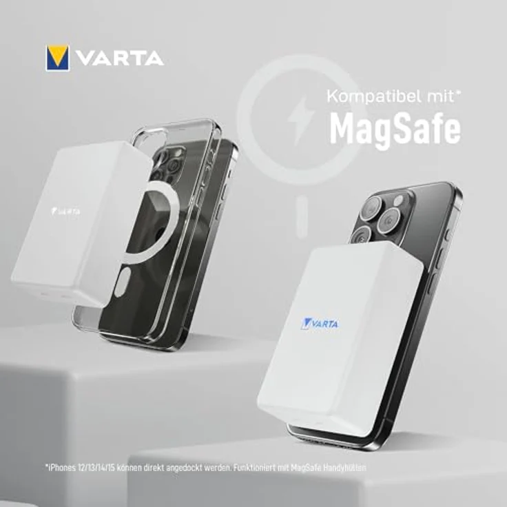 Varta Mag Pro Wireless PB 10000 mAh, Powerbank mit kabellosem Laden, 20W, Weiss – Bild 4