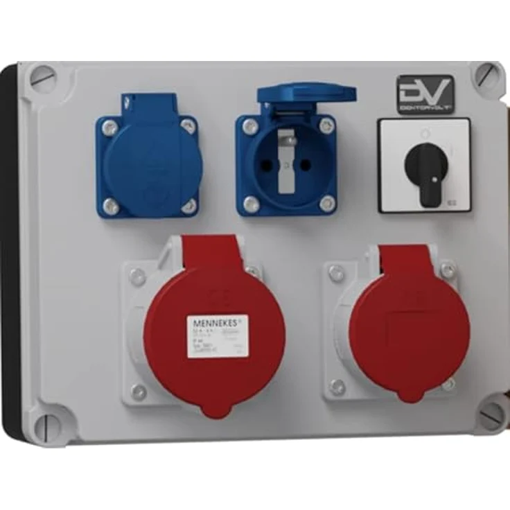 Doktorvolt Stromverteiler FRED 32A 16A 2x230V mit Nockenschalter, Mennekes Steckdosenverteiler 4-fach – Bild 2