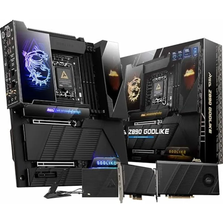 MSI MEG Z890 GODLIKE, E-ATX Mainboard - Unterstützt Intel Core Ultra Prozessoren (Series 2), DDR5 (9200+ MT/s OC), Thunderbolt 5, Wi-Fi 7, 10G LAN