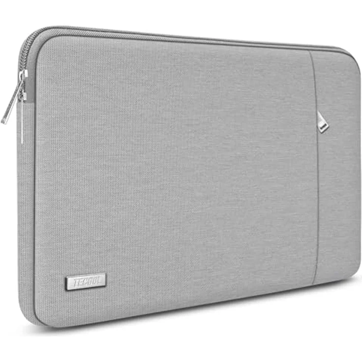 TECOOL Laptoptasche 15,6 Zoll, wasserdichte Notebook Hülle mit stoßfester Polsterung, grau – Bild 1