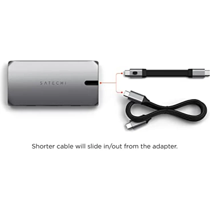 SATECHI USB-C Multiport Adapter, USB-C Hub 9 in 1, On-The-Go Multiport Adapter – Für M2/ M1 MacBook Pro/Air, M2/ M1 iPad Pro/Air, M2 Mac Mini, iMac M1 (Space Grau) – Bild 3