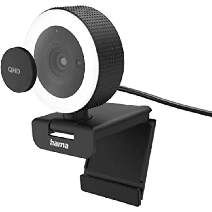 Hama C-850 Pro Webcam 2560 x 1440 Pixel Klemm-Halterung, Standfuß, Stereo-Mikrofon