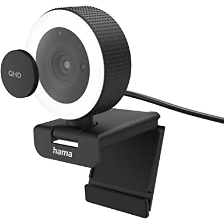 Hama C-850 Pro Webcam 2560 x 1440 Pixel Klemm-Halterung, Standfuß, Stereo-Mikrofon – Bild 1