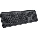 Logitech MX Keys S kabellose Tastatur, Low Profile, Fluid Quiet Typing, Programmable Keys, Backlighting, Bluetooth, USB C Rechargeable, für Windows PC, Linux, Chrome, Mac, Deutsches QWERTZ - Grau