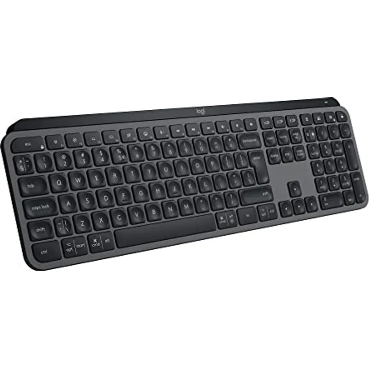 Logitech MX Keys S kabellose Tastatur, Low Profile, Fluid Quiet Typing, Programmable Keys, Backlighting, Bluetooth, USB C Rechargeable, für Windows PC, Linux, Chrome, Mac, Deutsches QWERTZ - Grau