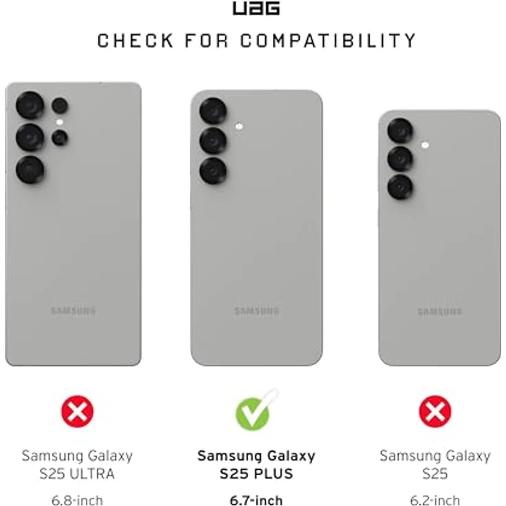 URBAN ARMOR GEAR Tempered Glass Displayschutz-Glas Samsung Galaxy S25 Plus, Zweifach gehärtetes Glas, Anti-Fingerabdruck, Plus klar – Bild 2