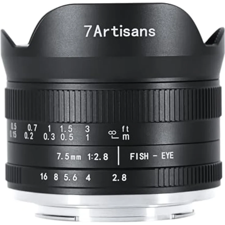 7artisans 7,5 mm f2.8 Mark II, APS-C Fischaugen-Weitwinkel-Objektiv mit 190° Blickwinkel für Canon R Mount Kameras R RP R5 R6 – Bild 1