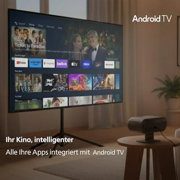 Philips Neopix 160 Smart, Heimkino-Beamer, Full HD 1920 x 1080p, 250 Lumen, Google TV, WLAN 6, Schwarz – Bild 2