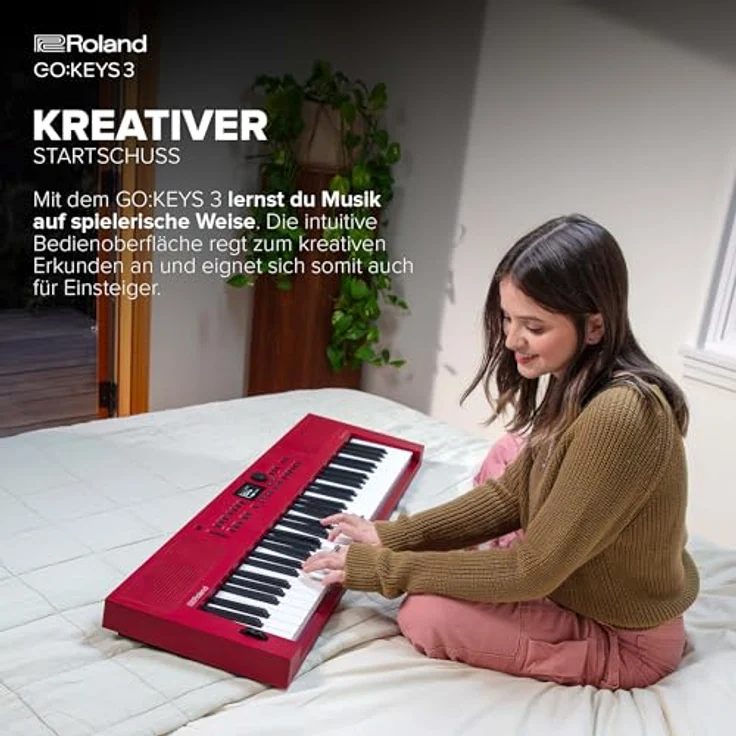 Roland GO:KEYS 3 Music Creation Keyboard | 61 Tasten | ZEN-Core Engine mit über 1000 internen Sounds | Integrierte Stereolautsprecher | Bluetooth Audio/MIDI – Dark Red – Bild 3
