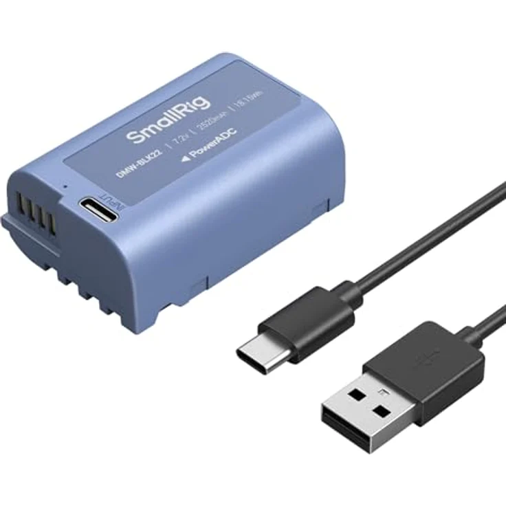 SMALLRIG DMW-BLK22 2520mAh USB-C Ersatzakku für Panasonic LUMIX GH5, S5, GH6, GH7, S9, S9 II – Schnellladung in 2,5H, hohe Leistung ohne Memory-Effekt – Bild 1