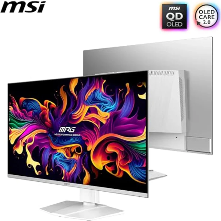 MSI MPG 321URXW QD-OLED Gaming Monitor, 31,5 Zoll 4K UHD, 240 Hz, 0,03 ms, 99% DCI-P3, DisplayHDR True Black 400, KVM, RGB, DP 1.4a, HDMI 2.1, USB Type-C – Bild 2