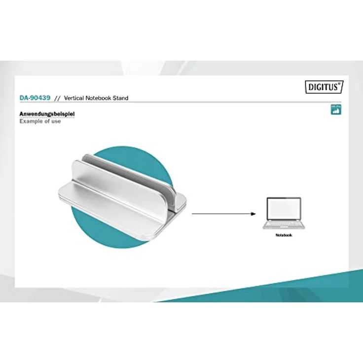DIGITUS Vertikaler Notebook-Ständer, Aluminium Silber – Bild 3