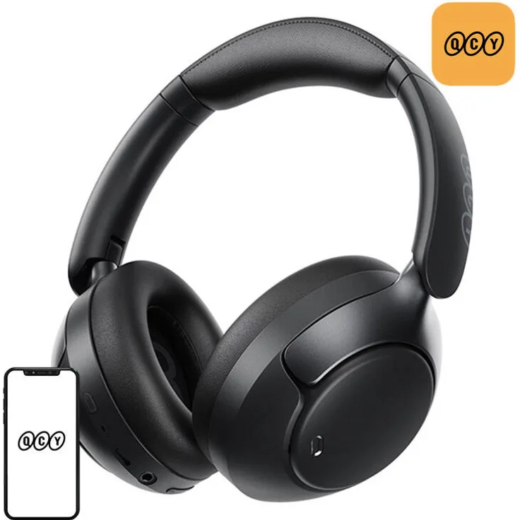 QCY H3 Pro ANC, kabellose Over-Ear-Kopfhörer mit adaptiver Geräuschunterdrückung und Hi-Res Audio, schwarz