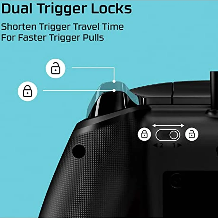 HyperX Clutch Gladiate – Kabelgebundener Controller, offiziell lizenziert von Xbox, 2 Trigger-Locks, programmierbare Tasten, 2 Vibrations-Motoren – Bild 3
