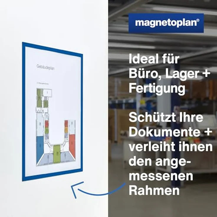 Magnetoplan Inforahmen 1130303 magnetofix, A4, Rückseite magnetisch, blau, 5 Stück – Bild 4