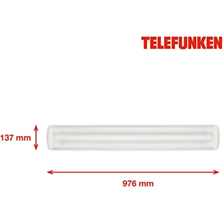 Telefunken - Led Unterbauleuchte 128,2 Cm, Led Deckenlampe Keller, Led Leiste Küchenschrank, Werkstattlampe, Prismenoptik, Neutralweißes Licht, 30 W, 3680 Lm, Weiß – Bild 2