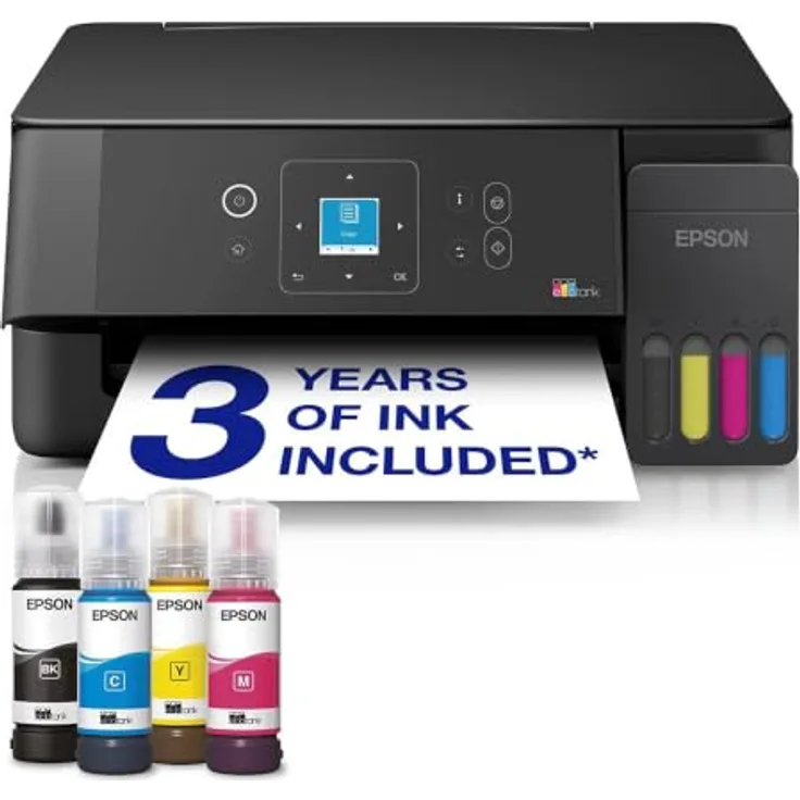 Epson EcoTank ET-2920, Multifunktionsdrucker Farb-Tintenstrahl A4, Drucker, Scanner, Kopierer mit WLAN und nachfüllbarem Tintenbehältersystem