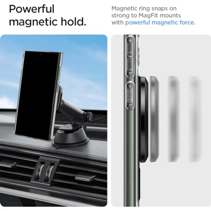 Spigen OneTap MagFit Magnetisches Lade-Konvertierungsset, Kabelloses MagSafe Zubehör für iPhone 16/15/14/13/12, Pixel 9 Pro XL Pro Fold, Galaxy/Xiaomi – Mattschwarz – Bild 4