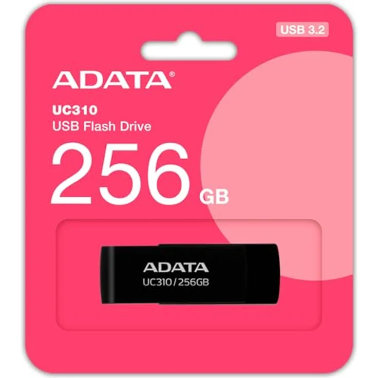 Adata UC310 USB-Stick 256GB, kappenloses Drehdesign, USB-A 3.2 Gen 1, schwarz – Bild 4