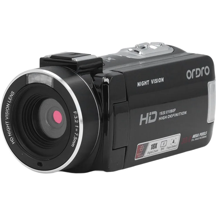Lixada Video Camera Camcorder, Full HD 1080P, 30MP, 18X Digital Zoom, 3.0 Zoll LCD mit 270° Rotation, Anti-Shake, schwarz