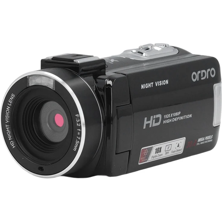 Lixada Video Camera Camcorder, Full HD 1080P, 30MP, 18X Digital Zoom, 3.0 Zoll LCD mit 270° Rotation, Anti-Shake, schwarz