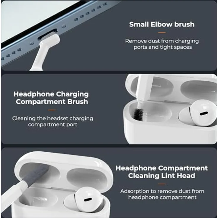 K&F CONCEPT 20 in 1 Tastatur Reinigungsset, Multifunktionales PC Reinigungszubehör für Elektronikgeräte, Weiß – Bild 5