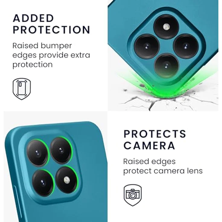 kwmobile Handyhülle kompatibel mit Xiaomi 15T, weiche Silikon Case in Metallic Karibikblau, reißfest und rutschfest – Bild 3