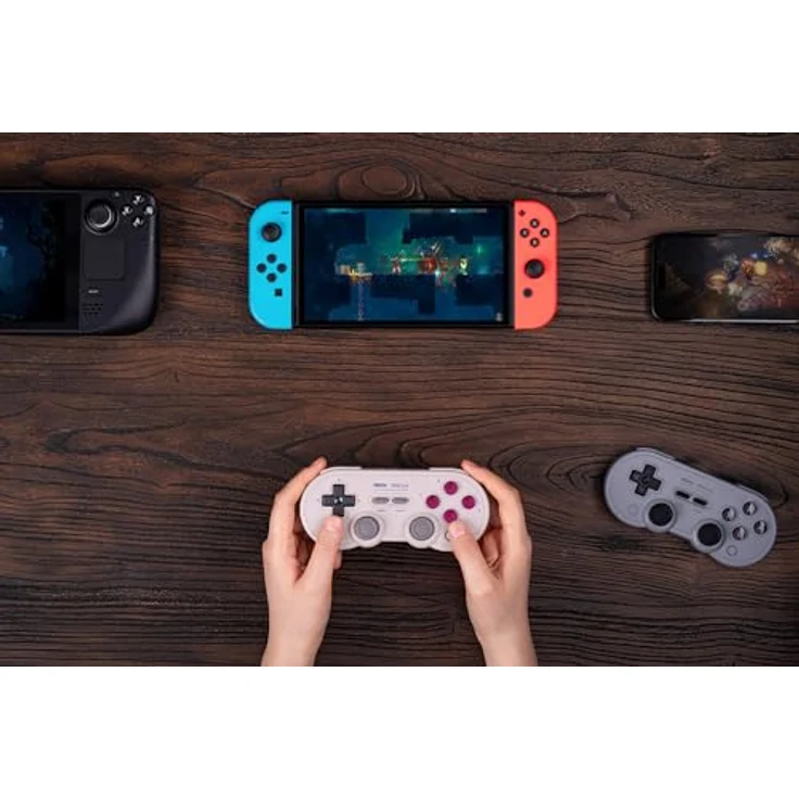 8bitdo SN30 Pro, Gaming Controller mit Bluetooth, Rumble, bewegungssteuerung, Grau – Bild 5